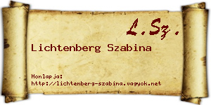Lichtenberg Szabina névjegykártya